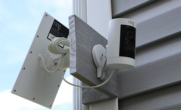 Ring camera security system installed.