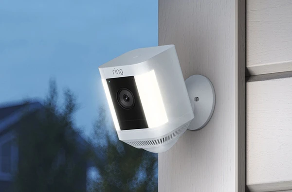 A high-quality Ring camera installed on a home exterior in Boca Raton, FL, providing enhanced security.