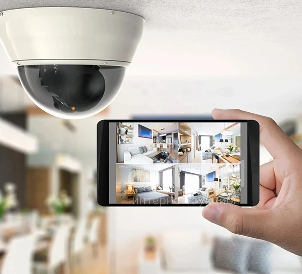 Security camera system in Jupiter, FL with remote monitoring on a smartphone.