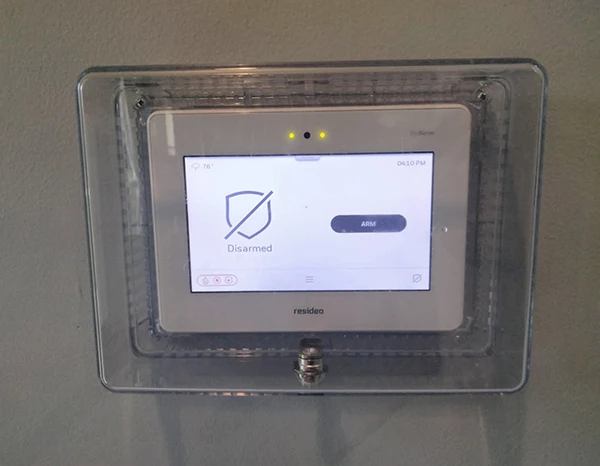 Close-up of electrical panel with digital display installed by trusted experts in Wellington FL.