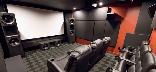 Acoustic panel installation enhancing soundproofing for home theaters in Wellington FL.