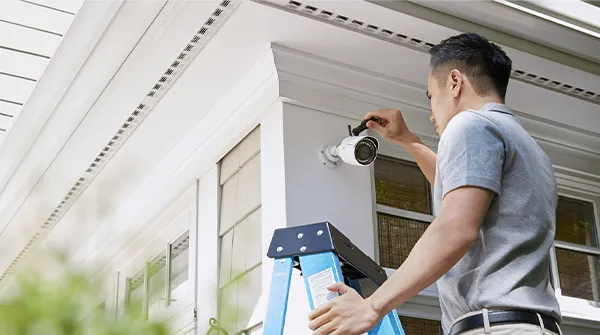 Affordable wired security camera installation by professional technician in Jupiter FL.