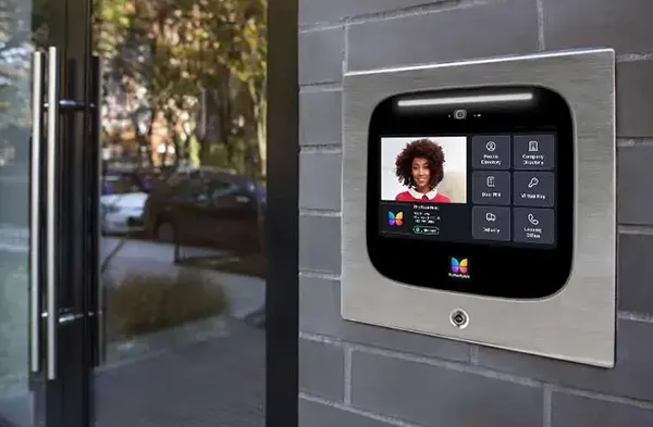 Commercial intercom installation with video capability enhancing security and access in Wellington FL.