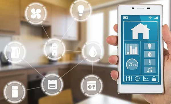 Home automation security system setup on smartphone in Palm Beach Gardens FL.