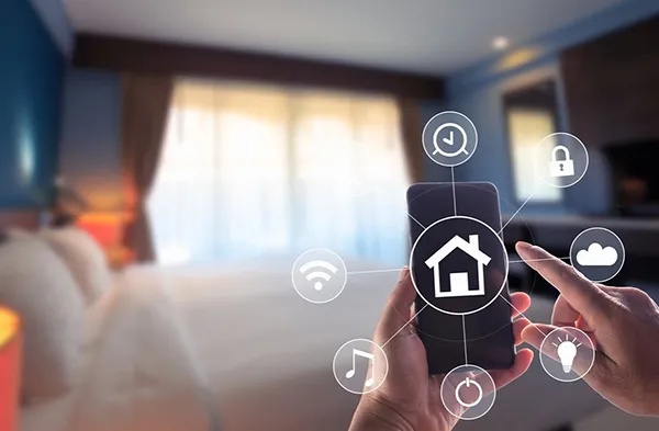 Whole-home smart system installation controlled by smartphone app in Wellington FL.
